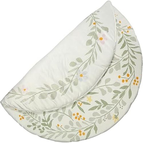 Kate & Milo Plush Baby Mat, Floral Wreath Reversible Infant Play Mat, Portable and Washable Baby Tummy Time and Play Gym Mat