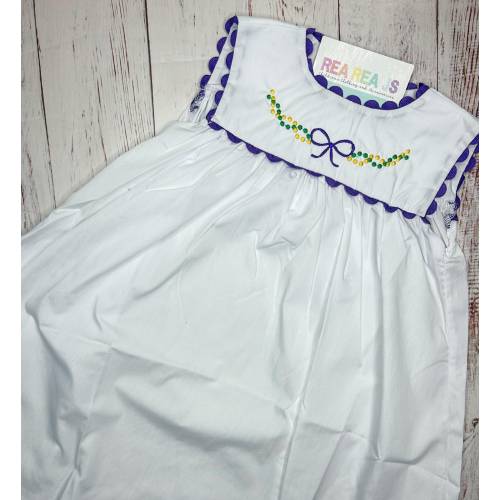 Mardi Gras Bead Dress or Bubble for Baby or Toddler Girl, New Orleans Dress, Fat Tuesday Outfit