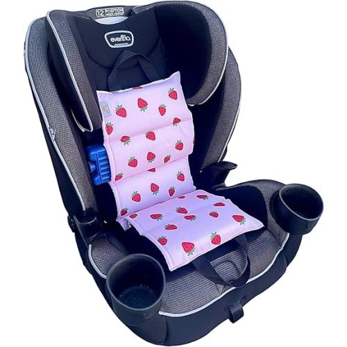 Original Car Seat Cooler Washable Insulated Ice Pack Infant Car Seat Cooling Cushion Mat for Hot Weather Multifunctional Baby Cooling Pad (Strawberry)