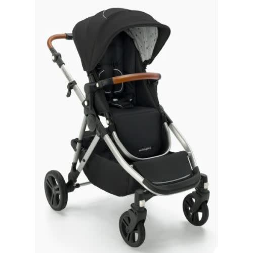 Mockingbird Single-to-Double Stroller 2.0 | Black, Watercolor Drops, Silver with Penny Leather