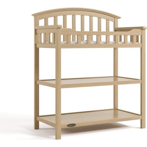 Graco Changing Table with Water-Resistant Changing Pad (Driftwood) – GREENGUARD Gold Certified, Multi Storage Nursery Baby Changing Table