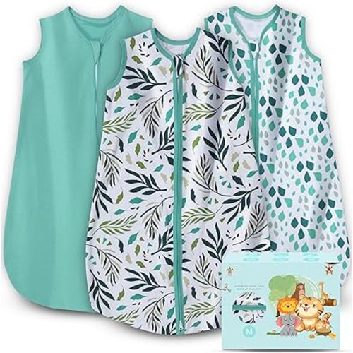 Sleep Sack 6-12 Months - Lightweight 100% Cotton 2-Way Zipper