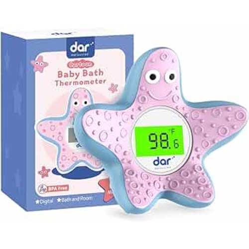 Bath Thermometer Baby Safety,Bath Water Thermometer with Backlight Display,Infant Bathtub Floating Toy,Bath for Baby Kids,Toddler,New Born Bath Essentials (Starfish)