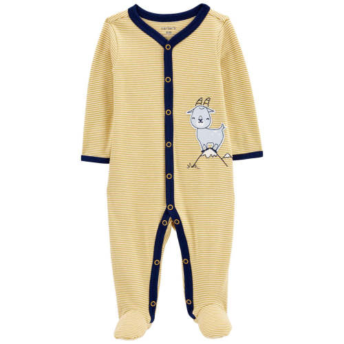 Carter's Baby Goat Snap-Up Cotton Sleep & Play Pajamas 3 Months in Yellow