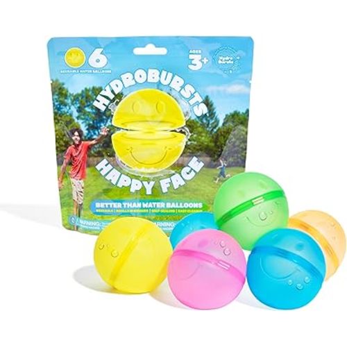 Hydroburst 6-pack Reusable Water Balloons by Relatable, For The Pool, Beach Toys And Outdoor Play Toys, Includes 6 Refillable Balloons