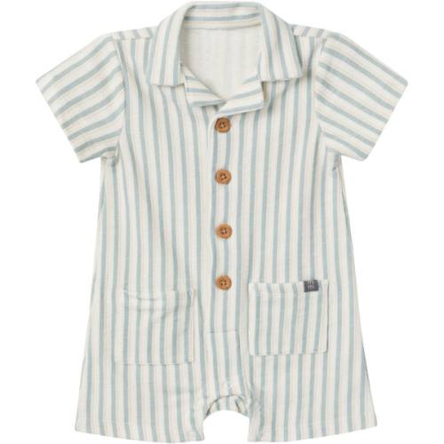 Baby Boys Teal Stripe Collared Short Sleeve Romper – Gerber Childrenswear