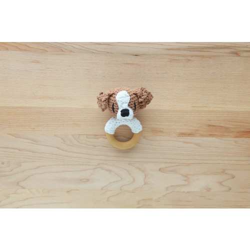 Cavalier King Charles Spaniel Rattle Wooden Teether – baby toy, handmade to order
