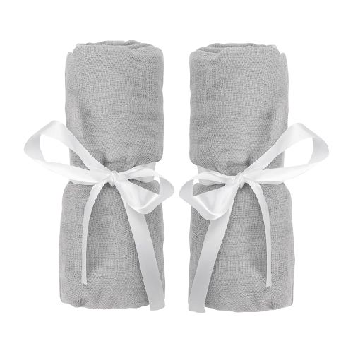 Newton Baby Fitted Sheets for Bassinet & Bedside Sleeper, Essential Bassinet (2-Pack) - Ultra-Breathable, Washable and Ultra-Soft, 100% Muslin, 19" x 35", Grey
