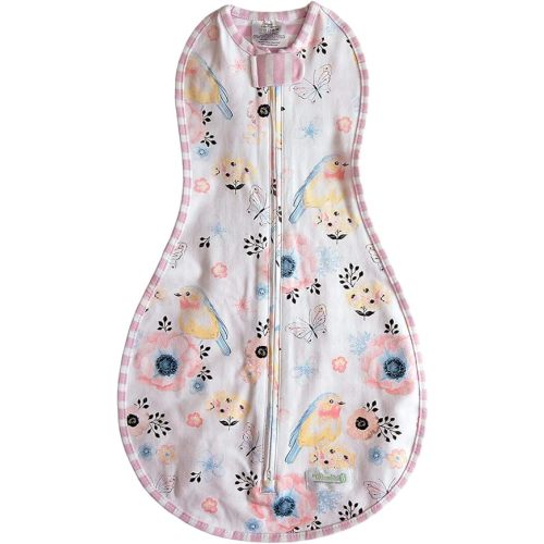 Woombie Grow with Me Baby Swaddle, Convertible Swaddle Fits 0-9 Months, Expands to Wearable Blanket Up to 18 Months, Birds & Stripes
