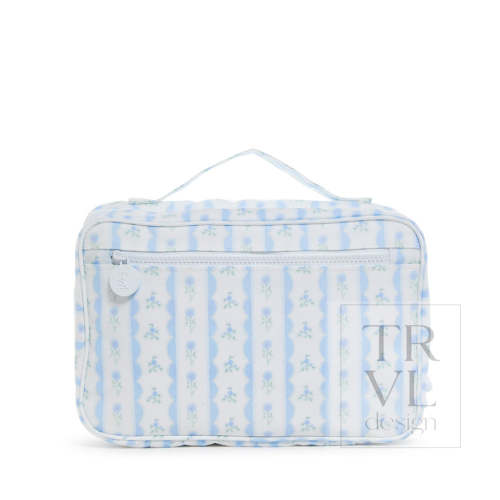 Bundle Up Hanging Toiletry Bag - Ribbon Floral Blue