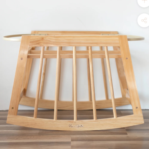 Modern Rocking<br> Moses Bassinet Stand<br>with brake<br>Natural