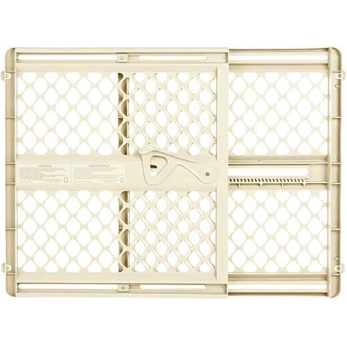 Toddleroo by North States Supergate Ergo Child Gate, Baby Gate for Stairs and Doorways. Includes Wall Cups. Pressure or Hardware Mount. Made in USA. (26" Tall, Ivory)