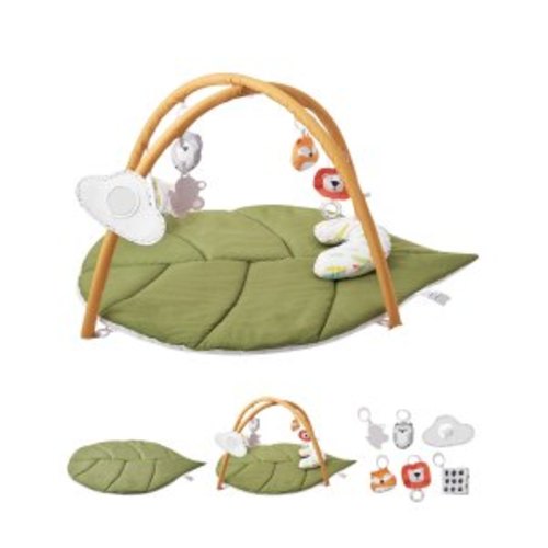Baby Play Gym Mat Tummy Time Activity Mat with 6 Sensory Toys 42.9" x 33.5"
