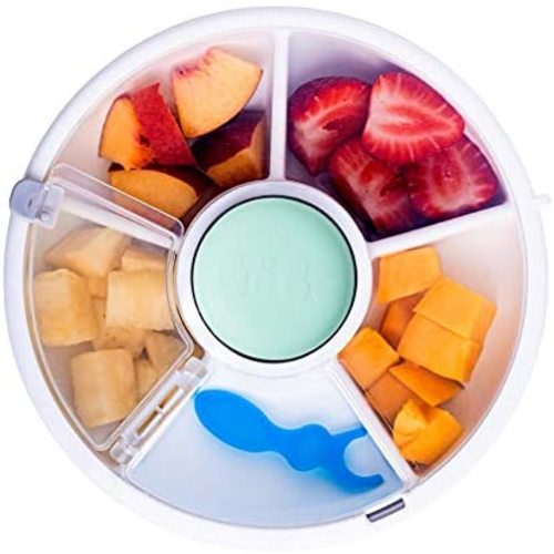 GoBe Kids Snack Spinner - Reusable Snack Container with 5 Compartment Dispenser and Lid | BPA and PVC Free | Dishwasher Safe | No Spill, Leakproof | for Toddlers, Babies, Home, Travel