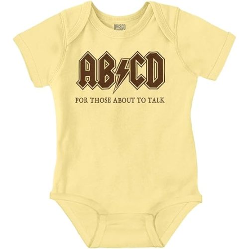 Brisco Brands ABCD Lightning Bolt Lil Rocker Music Baby Romper Boys or Girls