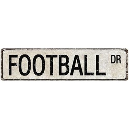 Football Vintage Look Metal Tin Sign For Bar/dining/living Room/cinema/shop Wall Decor, Football Room Decor for Boys, Football poster gift4x 16 inches