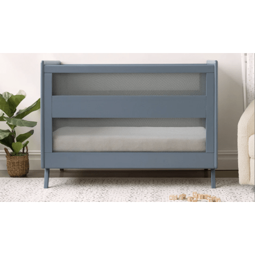 HALO 3-in-1 Convertible Wood Baby Cribs with Mesh Walls
