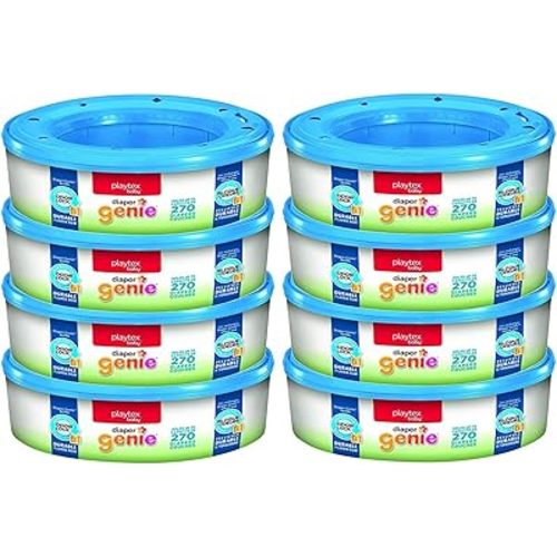 Diaper Genie Bags Refills 270 Count (Pack of 8) with Max Odor Lock | Holds Up to 2160 Newborn Diapers