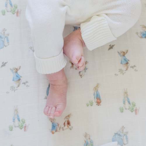 PETER RABBIT™ COTTON MUSLIN CRIB SHEETS
