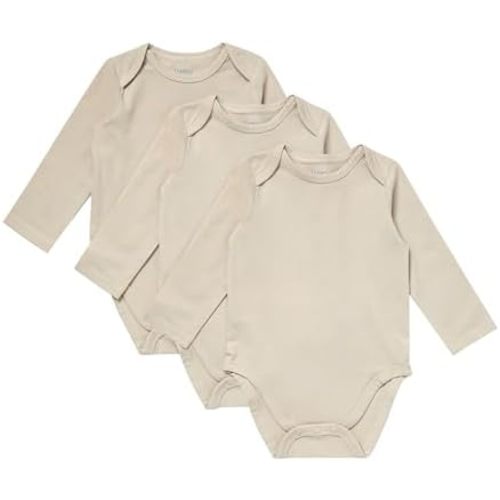 Hanes Unisex Baby Pure Comfort Long Sleeve Bodysuits, Infant Bodysuits, Boys & Girls, 3-pack