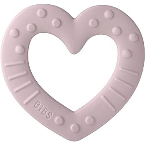 BIBS Baby Bitie Teether | BPA Free | Made in Denmark, Heart, Pink Plum