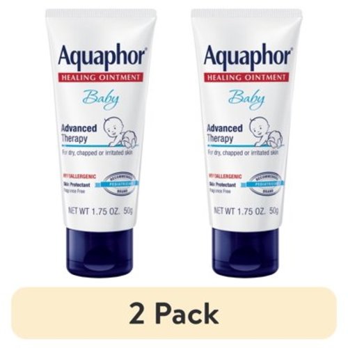 (2 pack) Aquaphor Baby Healing Ointment for Teething, Drool and Diaper Rash, Travel Size, 1.75 oz