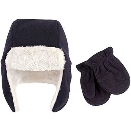 Hudson Baby Unisex Baby Fleece Trapper Hat and Mitten Set