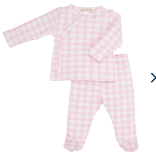 Cameron Cross-Front Set - Palm Beach Pink Gingham