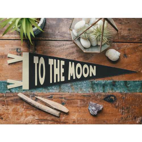 To The Moon Felt Pennant (Black)