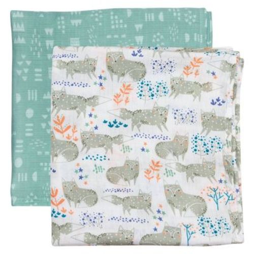 Honest Baby Organic Cotton Muslin Swaddle Blankets - 2pk