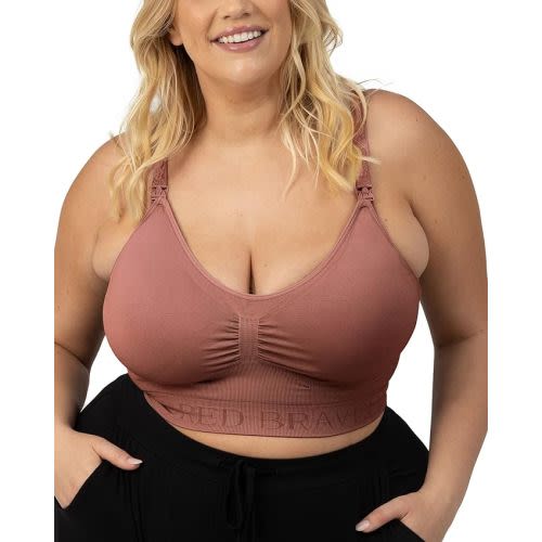 Kindred Bravely Sublime Seamless Nursing Bra | Wireless Maternity & Postpartum Bra - Regular (Cup Sizes B-D) - Large - Redwood