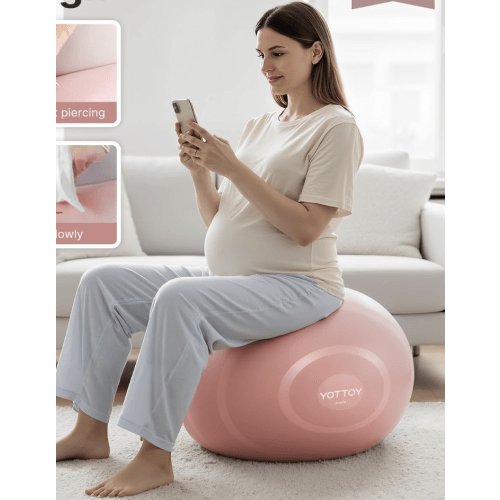 Exercise Ball for Working Out, Yoga & Pregnancy, Extra Thick Workout Ball for Physical Therapy & Fitness