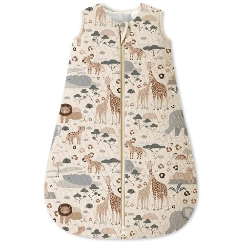Baby Sleep Sack 6-12 Months TOG 1.5 Baby Wearable Blanket, 100% Cotton Apricot Elephant