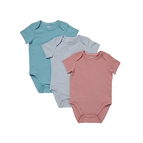 Hanes Unisex Baby Pure Comfort Short Sleeve Bodysuits, Infant Bodysuits, Boys & Girls, 3-pack