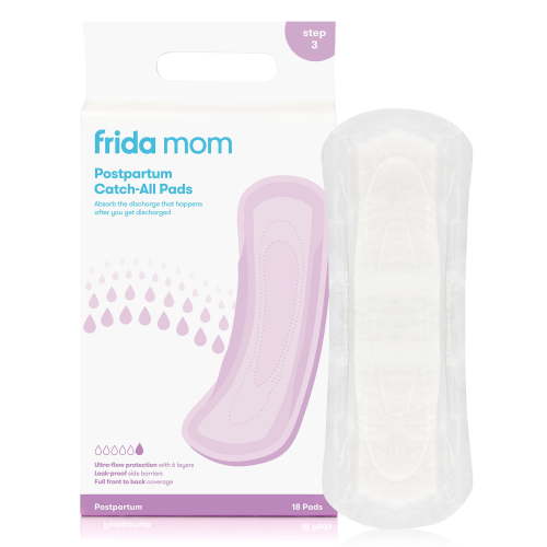 Frida Mom Postpartum Catch-All Feminine Pads for Maximum Absorbancy, Disposable Postpartum Underwear Alternative for Women, 18 Count