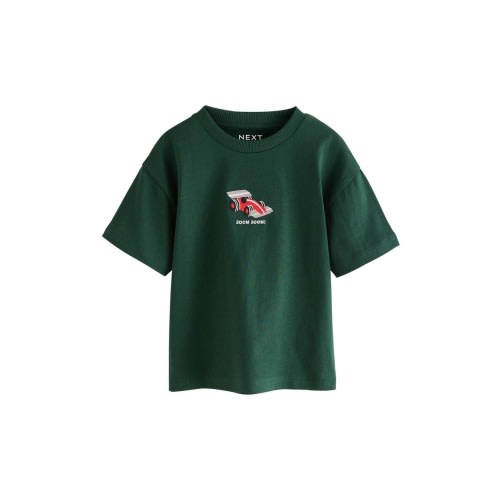 Kids' Race Car Embroidered Cotton T-Shirt