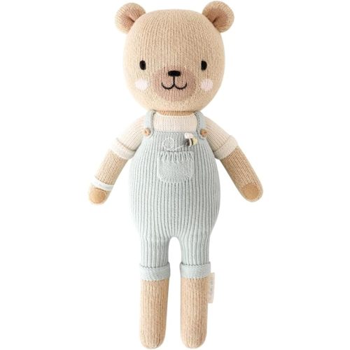 cuddle + kind Charlie The Honey Bear Little 13" Hand-Knit Doll – 1 Doll = 10 Meals, Fair Trade, Heirloom Quality, Handcrafted in Peru, 100% Cotton Yarn