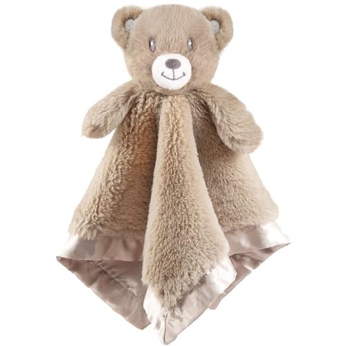 Baby Bear Security Blanket Soft Minky Baby Lovey Animal Plush Blanket Unisex Lovie Gift for Toddler, Boys and Girls, 16 Inch (Dark Brown)