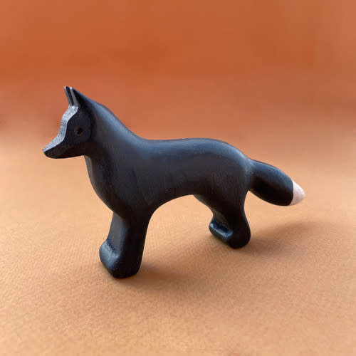 Handmade Wooden Silver Fox