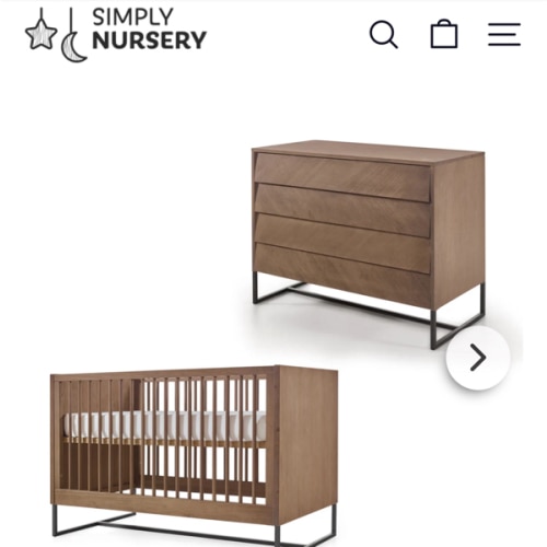 Noah Crib, Dresser and Changing Tray Nursery Set in Walnut – Simply Nursery