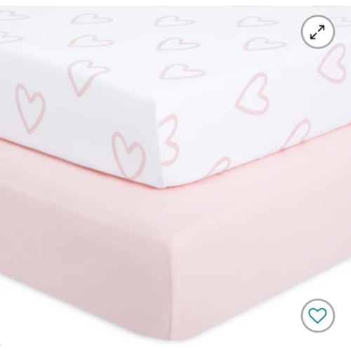 buybuy BABY by Evolur I Heart You Organic Cotton 2-Piece Fitted Sheet