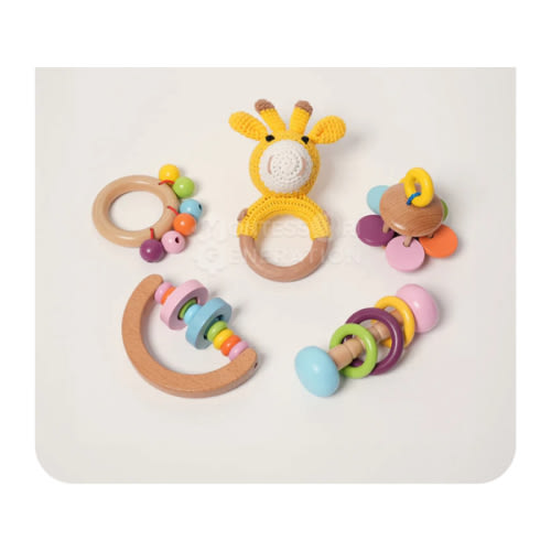 Buy Montessori 5 Piece Wooden Rattle Kit Online I Montessori Generation