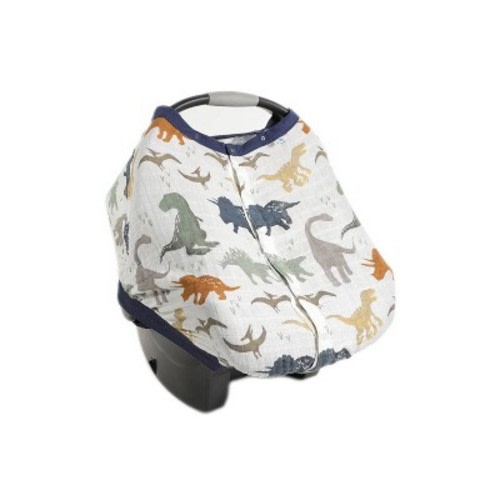 Little Unicorn Cotton Muslin Car Seat Canopy - Dino Friends