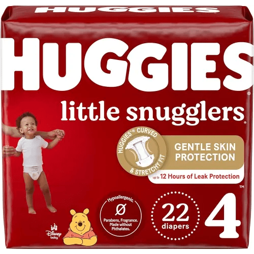 Huggies Little Snugglers Baby Diapers, Size 4 (22-37 lb.), 22 Ct, Jumbo Pack (Packaging May Vary)