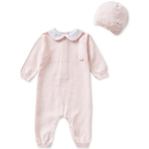 Feltman Brothers Baby Girls Newborn-9 Months Knit Coverall and Hat Set