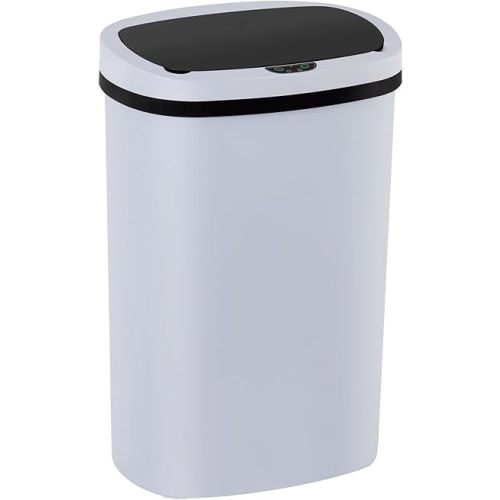 Kitchen Trash Can with Lid, 13 Gallon Automatic Garbage Can for Bathroom Bedroom Home Office 50 Liter Touch Free High-Capacity Brushed Waste Bin