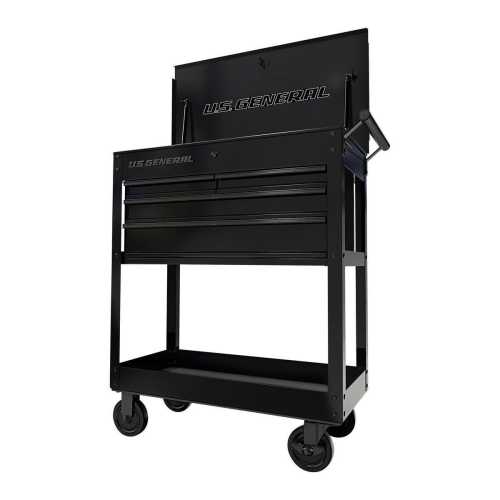 30 in., 4-Drawer Tech Cart, Black