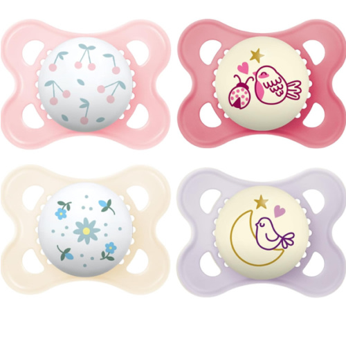 MAM Original Day & Night Pacifiers, Binky Pacifier for 0-6 Months, BPA-Free Silicone, Glows in The Dark, Best for Newborn Babies, Developed with Medical Experts, 4 Count Binkies