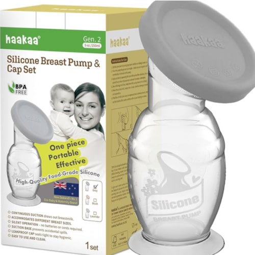 haakaa Silicone Breast Pump & Silicone Cap 5oz/150ml, Gen.2