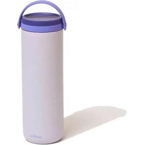 Willow - Portable Breastmilk Cooler - Keeps Breast Milk Cold for 24 Hours - Stainless Steel - Insulated - Reuseable - Breastfeeding Essentials - Storage Container w/Gel Ice Pack - Purple - 16oz